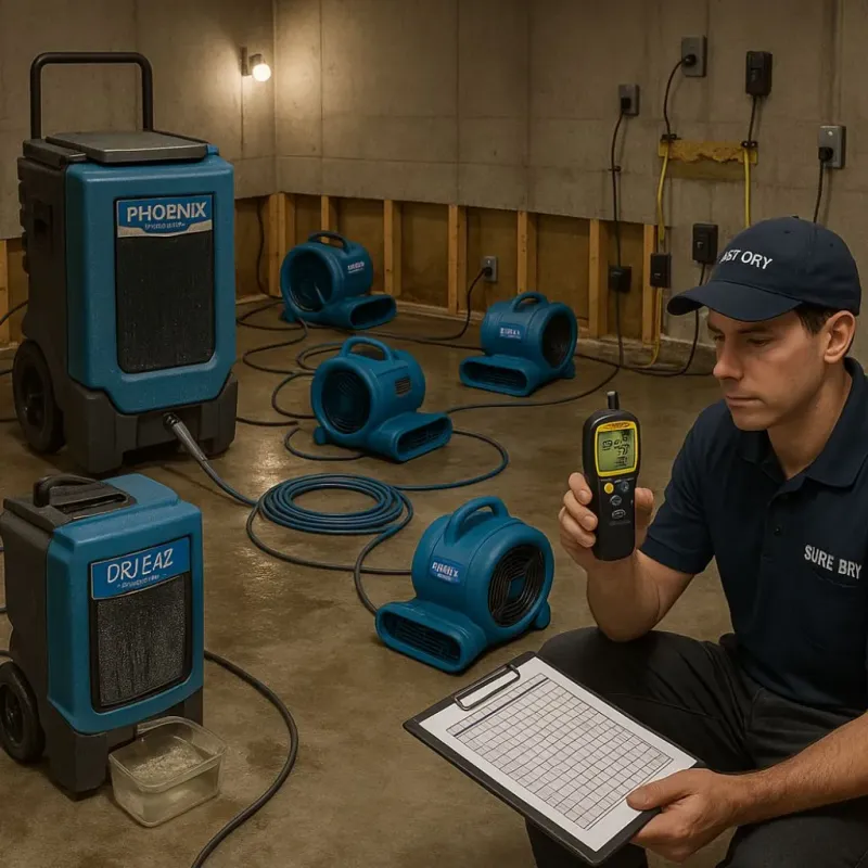 Structural Drying and Dehumidification process in Scaggsville, MD